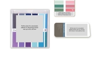Sticker ads on color swatches