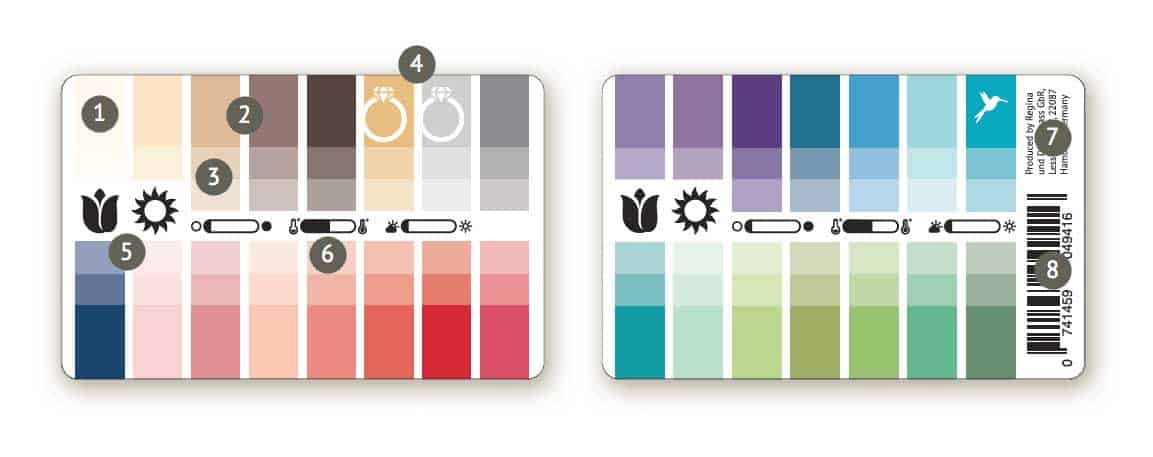 Seasonal Color Palette Card with 30 Colors for Cool (True) Winter
