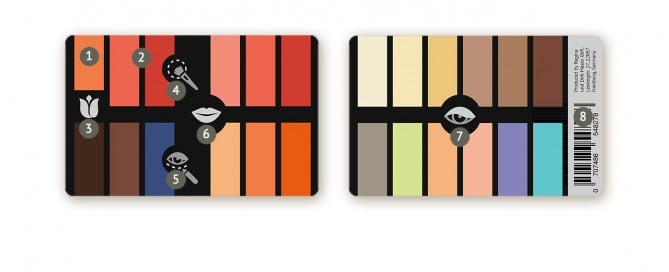 Details of plastic-card color swatch