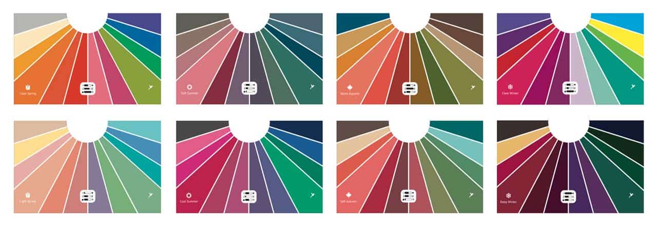 Color Analysis 8-Part Capes Set Harlequin for 8 Mixed Color Types
